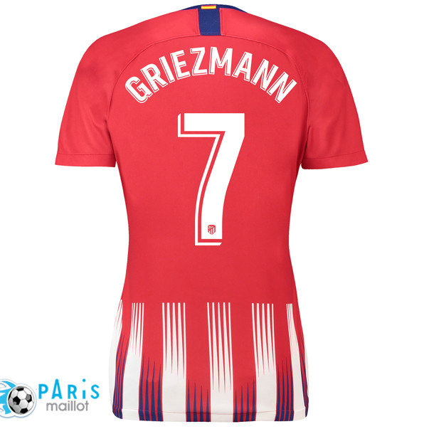 Maillotparis nouveaux maillot du foot Atletico Madrid Femme Domicile 7 Griezmann 2018/19