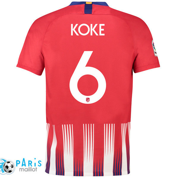 Maillotparis les nouveaux maillot du foot Atletico Madrid Domicile Koke 6 2018/19