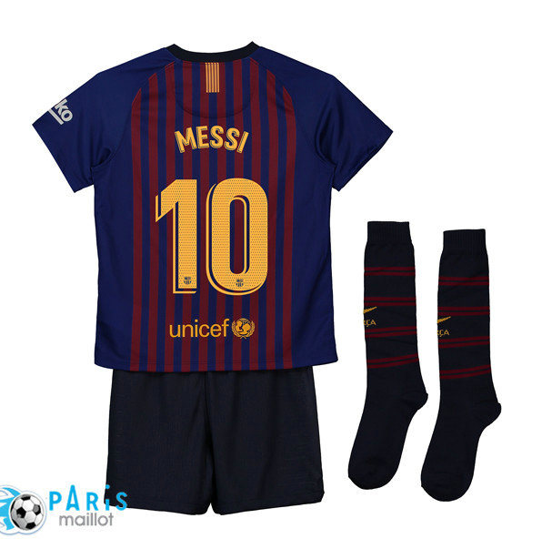 Maillotparis nouveau maillot foot Barcelone Enfant Domicile 10 Messi 2018/19