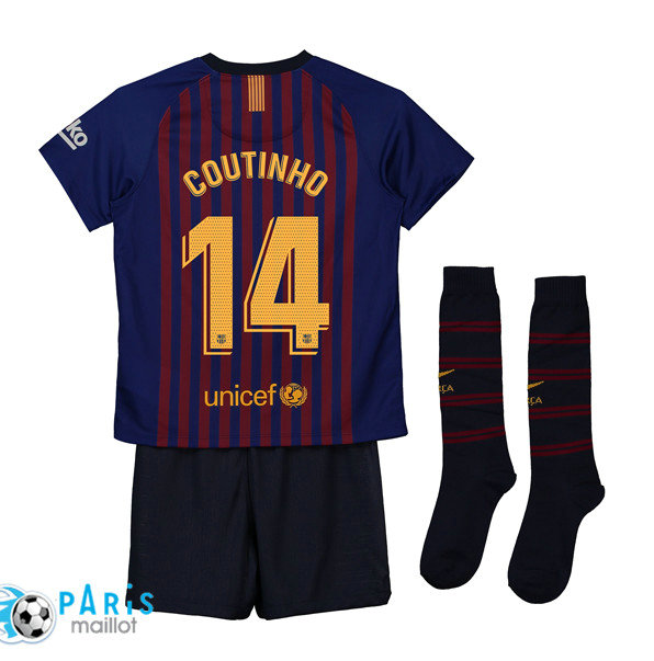 Maillotparis les nouveaux maillot de foot Barcelone Enfant Domicile 14 Coutinho 2018/19