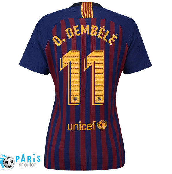 Maillotparis les nouveaux maillot du foot Barcelone Femme Domicile 11 O.Dembélé 2018/19