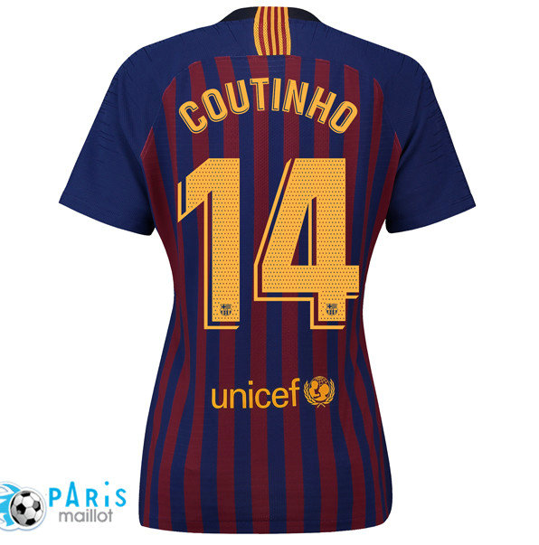 Maillotparis nouveau maillot de foot Barcelone Femme Domicile 14 Coutinho 2018/19