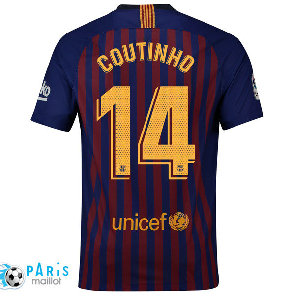 Maillotparis nouveaux maillot foot Barcelone Domicile 14 Coutinho 2018/19