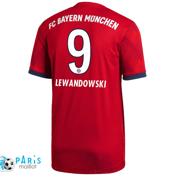 Maillotparis nouveau maillot du foot Bayern Munich Domicile 9 Robert Lewandowski 2018/19