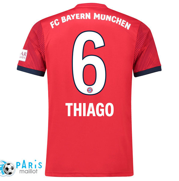 Maillotparis nouveau maillot du foot Bayern Munich Domicile 6 Thiago 2018/19