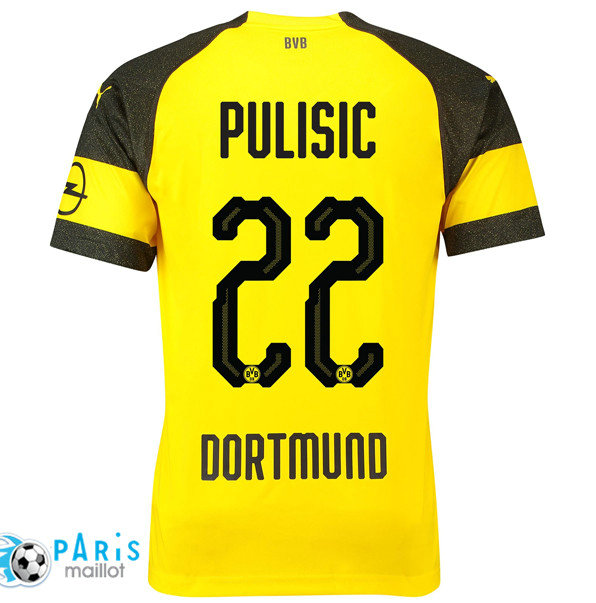 Maillotparis nouveaux maillot du foot Borussia Dortmund Domicile 22 Pulisic 2018/19