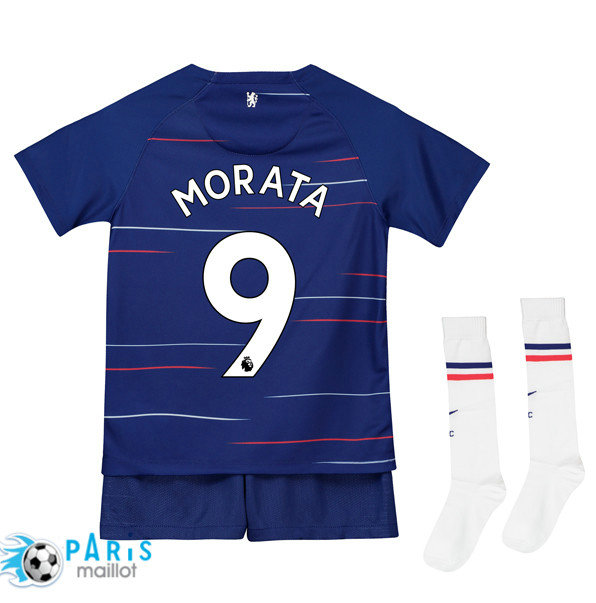 Maillotparis nouveau maillot de foot Chelsea Enfant Domicile 9 Morata 2018/19