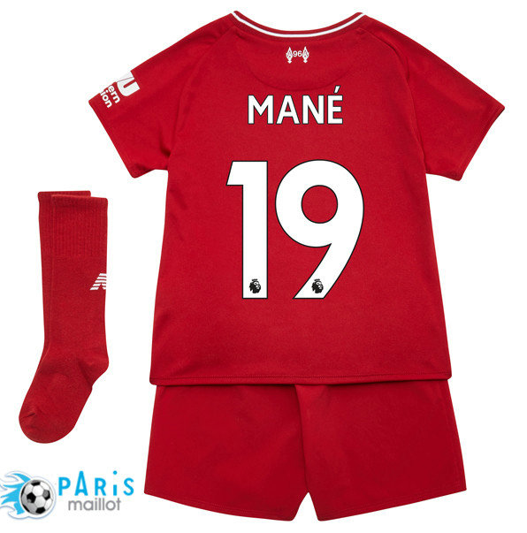 Maillotparis nouveaux maillot de foot Liverpool Enfant Domicile 10 Mané 2018/19