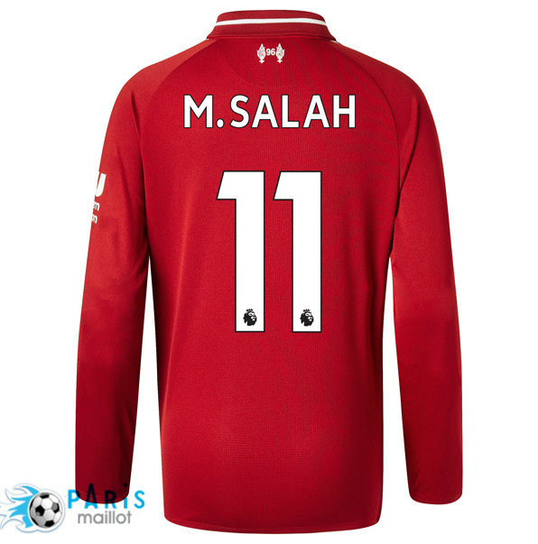Maillotparis les nouveaux maillot du foot Liverpool Domicile 11 M.Salah Manches Longues 2018/19