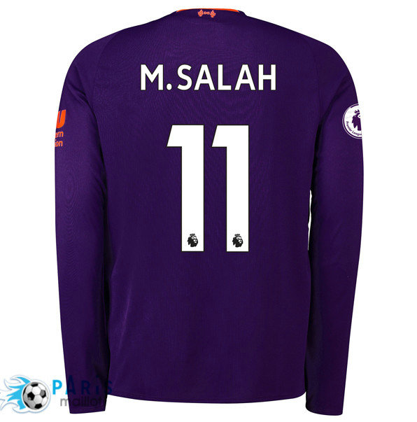 Maillotparis nouveau maillot du foot Liverpool Exterieur 11 M.Salah Manches Longues 2018/19
