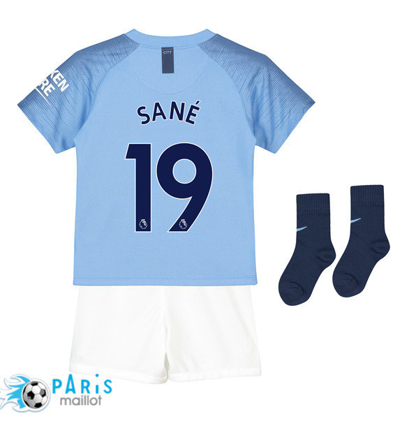 Maillotparis les nouveaux maillot du foot Manchester City Enfant Domicile 19 Sané 2018/19