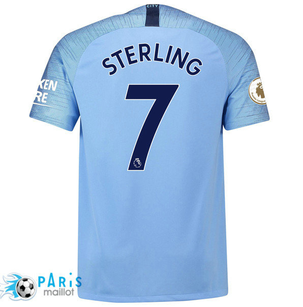 Maillotparis nouveau maillot du foot Manchester City Domicile 7 Sterling 2018/19