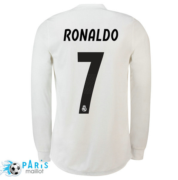 Maillotparis nouveau maillot de foot Real Madrid 7 Ronaldo Domicile Manches Longues 2018/19
