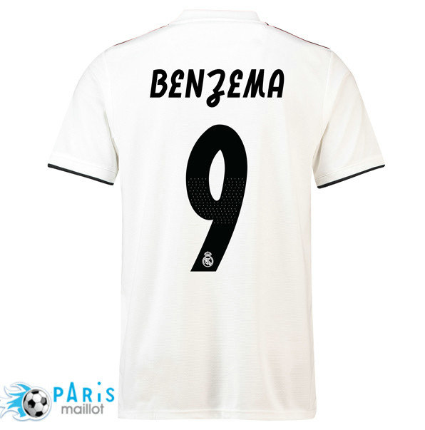 Maillotparis nouveaux maillot du foot Real Madrid 9 Benzema Domicile 2018/19