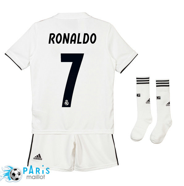 Maillotparis nouveaux maillot foot Real Madrid Enfant 7 Ronaldo Domicile 2018/19