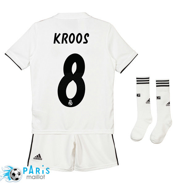 Maillotparis nouveau maillot de foot Real Madrid Enfant 8 Kroos Domicile 2018/19