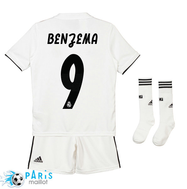 Maillotparis les nouveaux maillot de foot Real Madrid Enfant 9 Benzema Domicile 2018/19