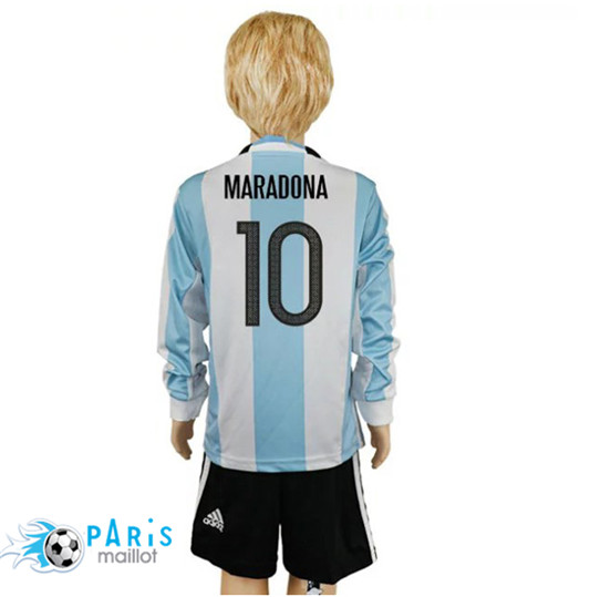 Maillot Argentine Enfant Maradona Domicile 2016 Manche Longue