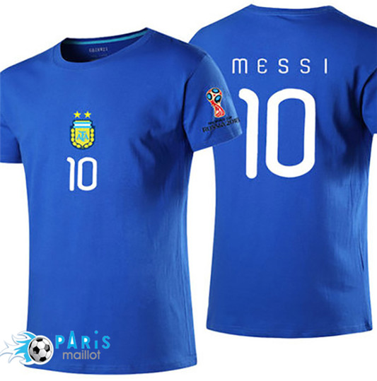 T-Shirt Argentine Messi Coupe Du Monde 2018 Bleu