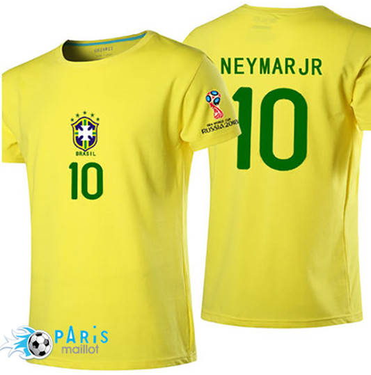 T-Shirt Brésil Neymar JR Coupe Du Monde 2018 Jaune