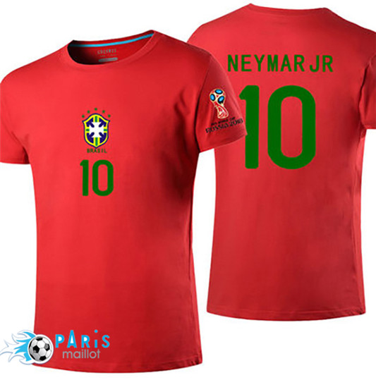 T-Shirt Brésil Neymar JR Coupe Du Monde 2018 Rouge