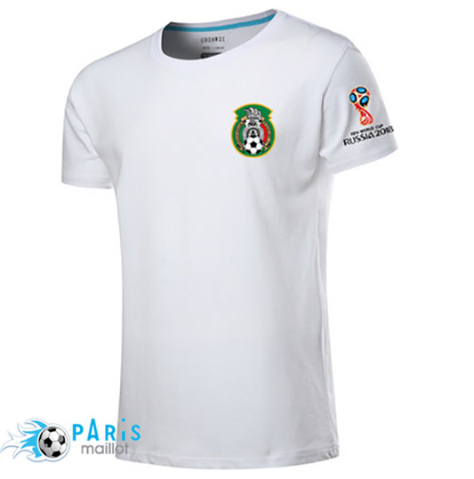 T-Shirt Mexique Coupe Du Monde 2018 Blanc