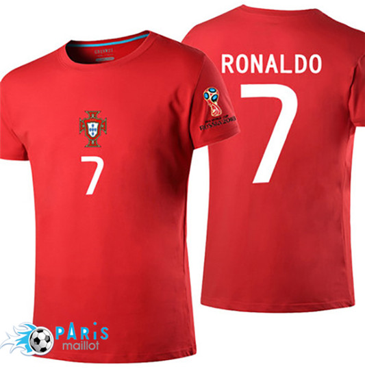 T-Shirt Portugal Ronaldo Coupe Du Monde 2018 Rouge