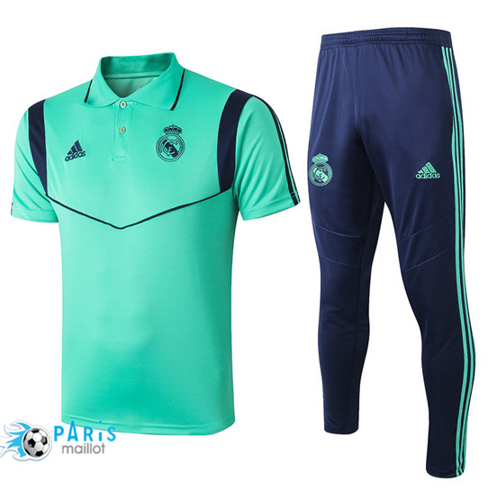 Maillotparis Nouveau Training POLO Real Madrid + Pantalon Vert 2019/20