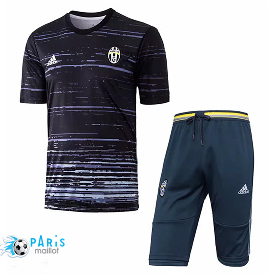 Maillotparis Nouveau Training Juventus + Pantalon Noir/Blanc bande 2019/20