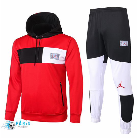 Maillotparis Thailande Survetement PSG Rouge/Blanc/Noir Jordan Sweatshirt à capuche 2020/21