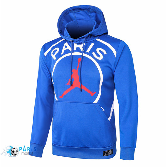 Maillotparis Nouveau Veste de Foot Sweatshirt à capuche PSG Jordan Bleu 2020/21