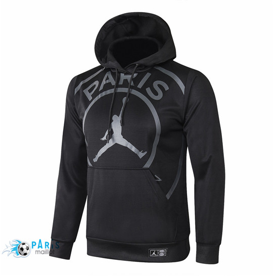 Maillotparis Veste Foot Sweatshirt à capuche PSG Jordan Noir / Gris 2020/21