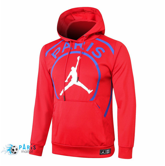 Maillotparis Nouveau Veste de Foot Sweatshirt à capuche PSG Jordan Rouge 2020/21