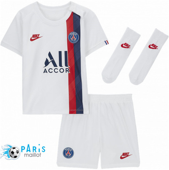 Maillotparis Nouveaux Maillot foot PSG Enfant Third Blanc 2019/20