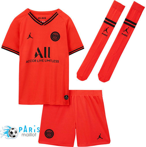 Maillotparis Neuve PSG Enfant Exterieur Orange/Rouge 2019/20