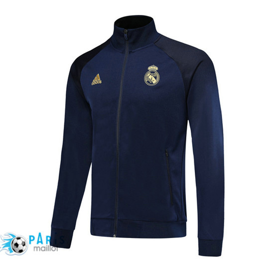 Maillotparis Nouveau Veste de Foot Real Madrid Bleu Marine 2019/20