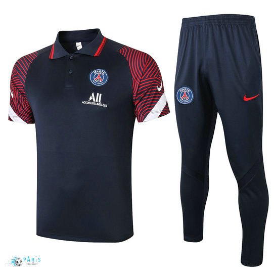 Maillotparis Nouveau Maillot Training PSG Polo + Pantalon Bleu Marine/Rouge 2020/21