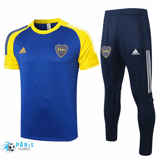 Maillotparis Thailande Maillot de Foot Training Boca Juniors + Pantalon Bleu Marine/Jaune 2020/21