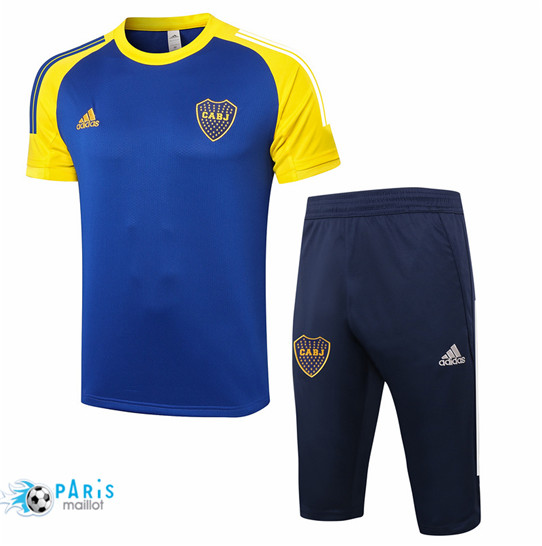 Nouveau Maillotparis Maillot du Foot Training Boca Juniors + Pantalon 3/4 Bleu Marine/Jaune 2020/21
