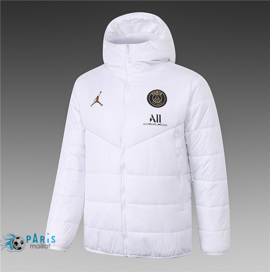 Maillotparis Nouveau Veste Doudoune Jordan PSG Blanc 2020/21