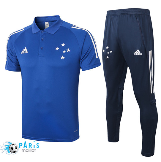 Maillotparis Nouveau Maillot Training POLO Cruzeiro + Pantalon Bleu 2020/21