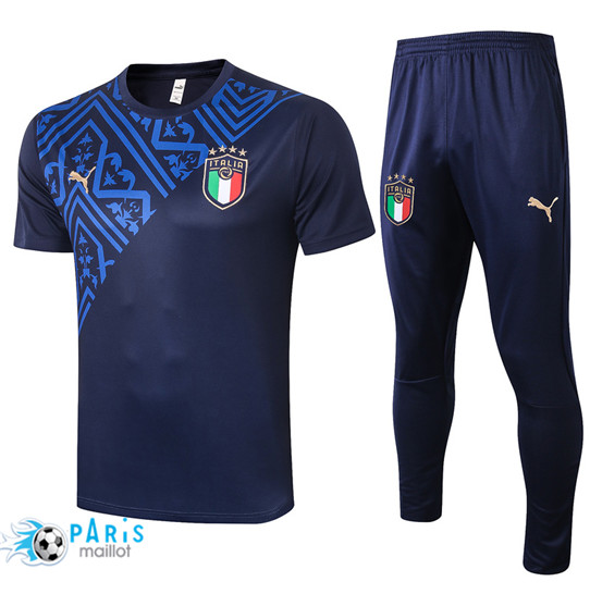 Maillotparis Nouveau Maillot Training Italie + Pantalon Bleu Marine Col Rond 2020/21