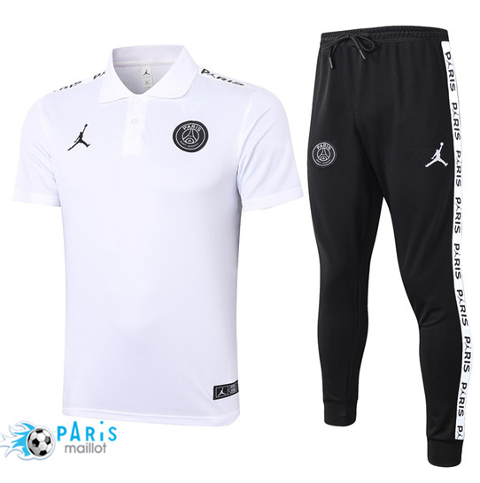 Maillotparis Nouveau Maillot Training POLO PSG Jordan + Pantalon Blanc 2020/21