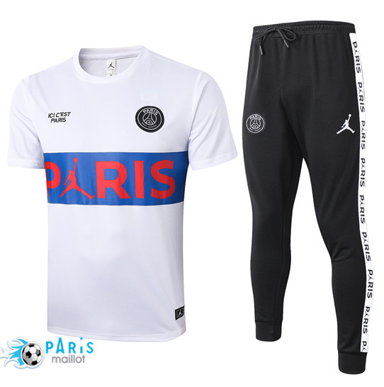 Maillotparis Nouveau Maillot Training PSG + Pantalon Blanc (Bleu Pris) 2020/21