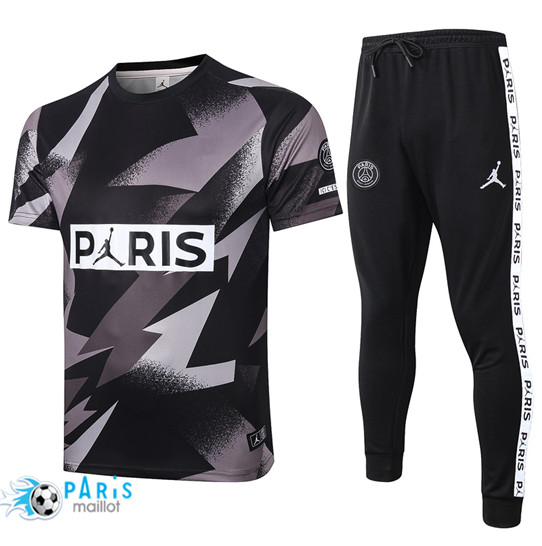 Maillotparis Nouveau Maillot Training PSG Jordan + Pantalon Noir/Gris 2020/21