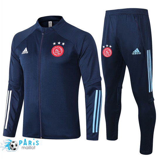 Maillotparis Nouveau Veste Survetement AFC Ajax Bleu Marine 2020/21