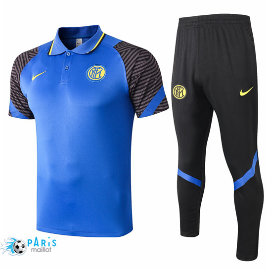Maillotparis Nouveau Maillot Training Polo Inter Milan + Pantalon Bleu 2020/21
