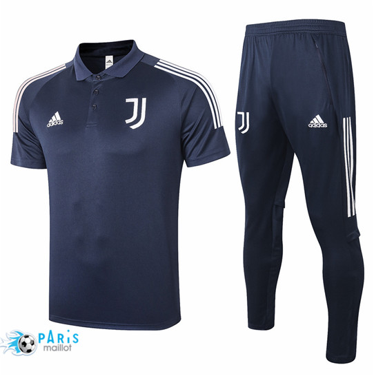 Maillotparis Nouveau Maillot Training Polo Juventus + Pantalon Bleu Marine 2020/21