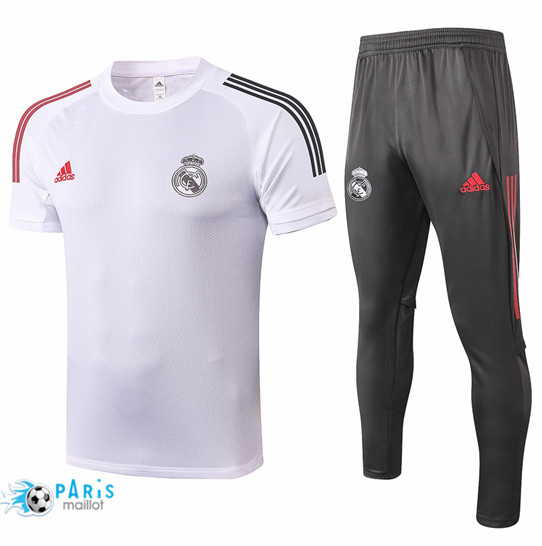 Maillotparis Nouveau Maillot Training Real Madrid + Pantalon Blanc 2020/21