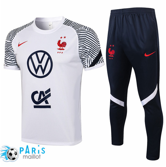 Maillotparis Maillot du Foot Training France + Pantalon Blanc 2021/22